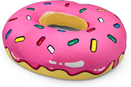 Funny Donut Pillow Seat Cushion Sweet Relief for Tailbone, Back Pain, Hemorrhoids & More Comfy Memory Foam with a Whimsical Donut Print That Looks Better Than You Feel