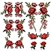 12PCS(6 Pairs) Embroidery Lace Flower Fabric Applique Sew on Patches Embroidered Patch DIY for clothings,jeans