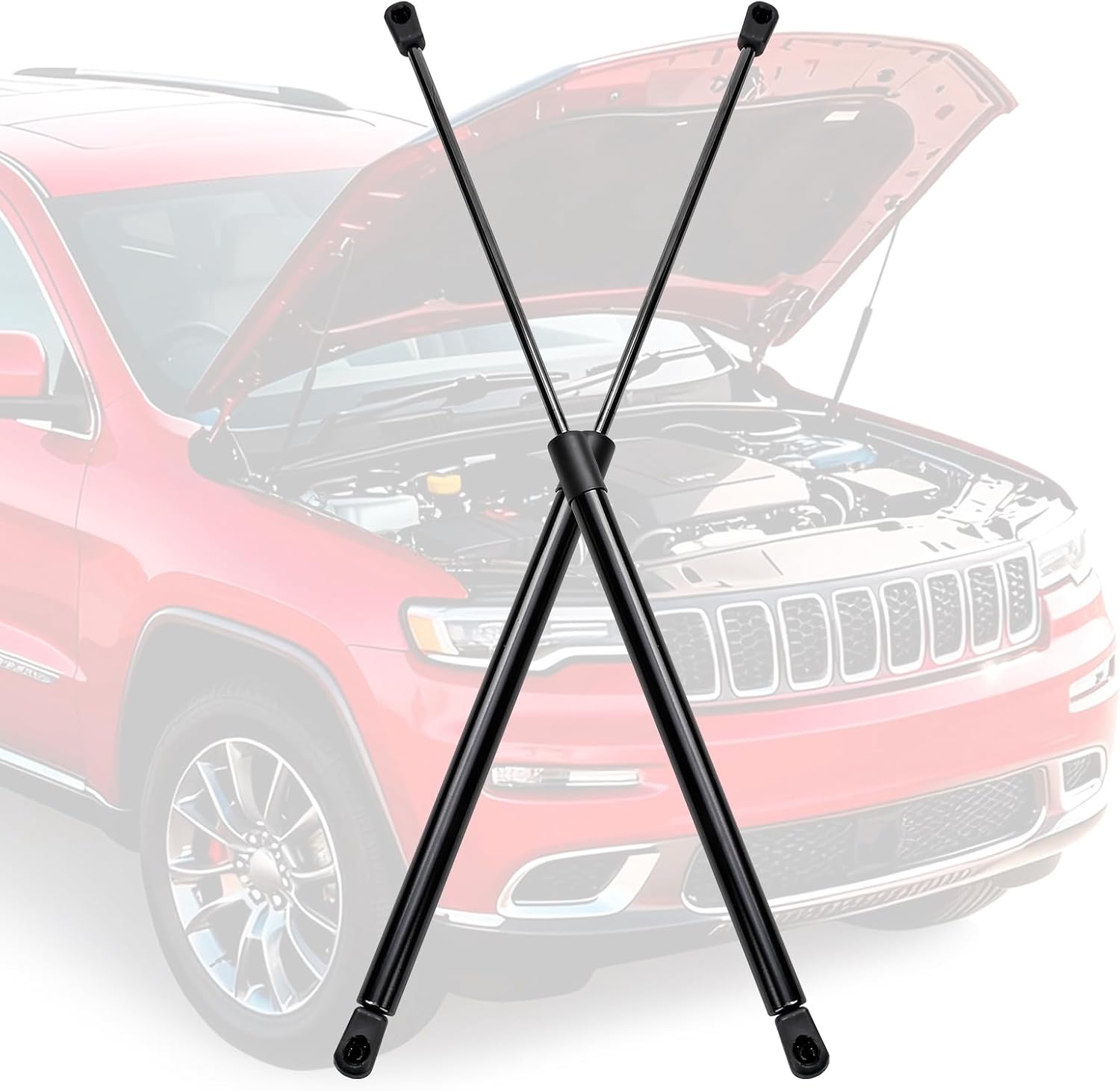 JSCARLIFE Hood Struts 2-Pack, Shock Lift Support - Adjustable Hydraulic Lift Supports for 2023-2025 C-hevy Colorado/G-M-C Canyon, 304 Stainless Steel, Tool-Free Installation