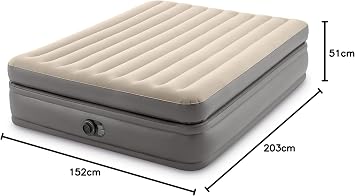 Intex Queen Comfort Elevated High Inflatable Bed, Fiber-Tech Rp