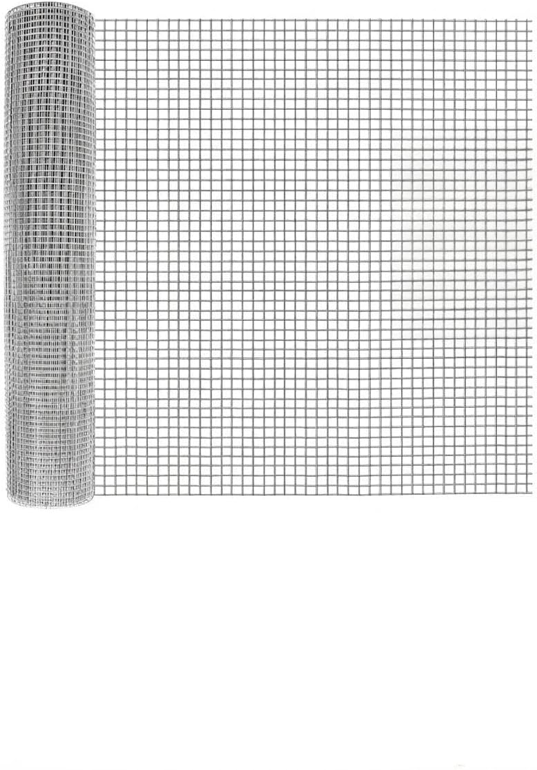 Hardware Cloth 1/2 Inch, 36 in x 100 FT Wire Fence Rolls 19 Gauge, Hardware Cloth for Poultry, Garden, Tree Guard & Chicken Coop, Double-Layer Hot-Dip Galvanizing After Welding, Silver