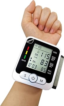 Adjustable Wrist Blood Pressure Monitor, Digital BP Machine with Voice Broadcast & 2x99 Readings, Portable BP Detector with Carrying Case, Blood Pressure Monitor for Home Use
