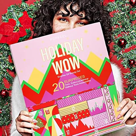 PHOEBE Makeup Advent Calendar All-in-one Makeup Kit Christmas Gifts Surprise Gift for Teenage Girls Xmas Individual Gift Box Countdown Calendar (pink) Cover