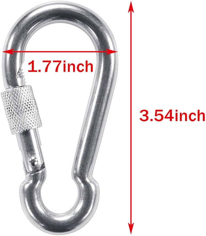 PROND Locking Carabiners, Heavy Duty Carabiner, 316 Stainless Steel Screw Lock Carabiner Hooks - Image 4