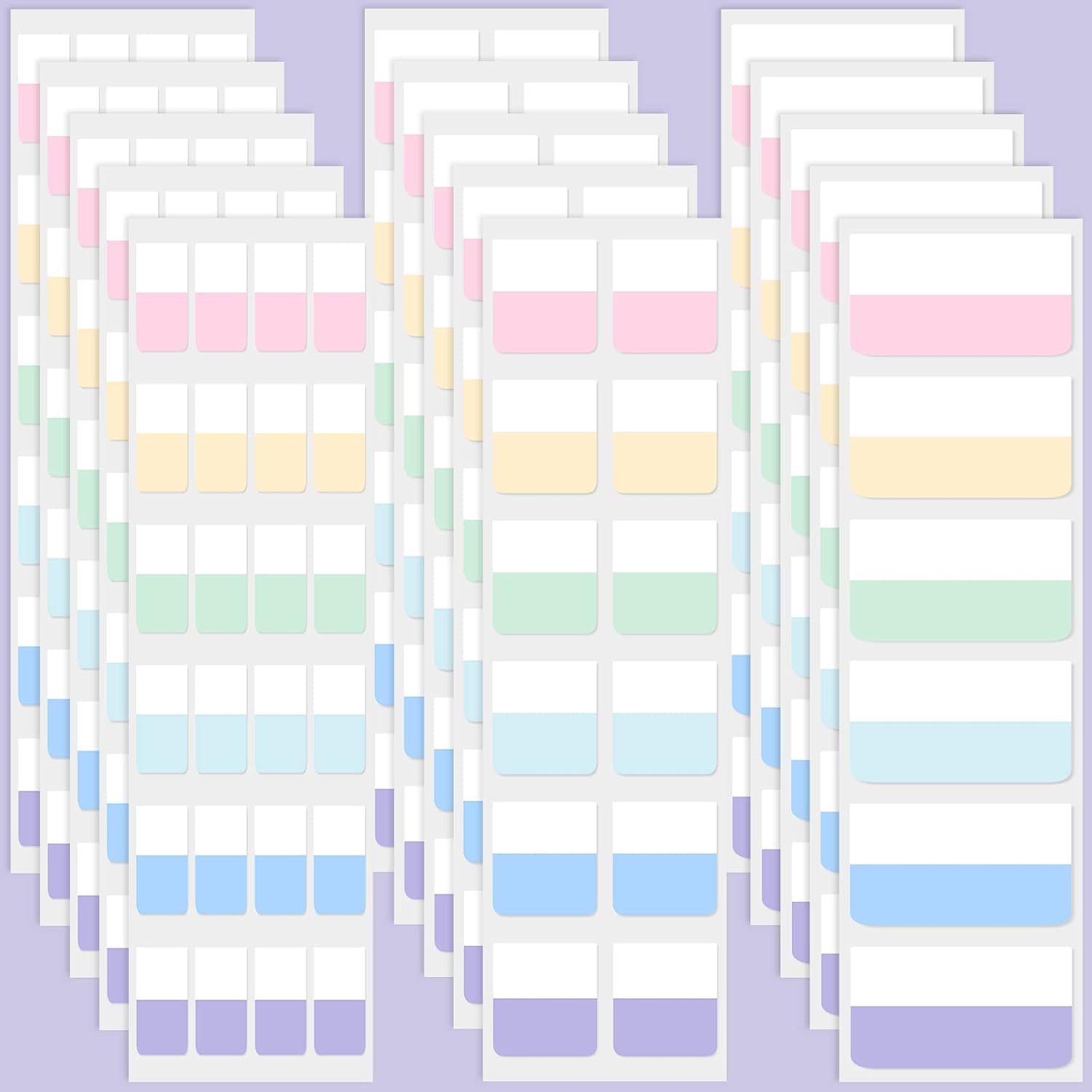 420 Pieces Sticky Index Tabs Self Adhesive Flag Tabs Writable and Repositionable File Tabs Flags Colored Reading Tabs Page Markers for Binder, Book, Paper, Note, Filer Folder, 3 Sizes (Colorful)