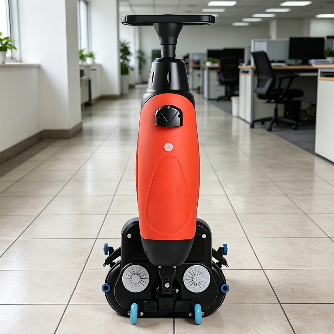 QianCruxtacy Walk Behind Floor Scrubber Dryer, Commercial Electric Floor Scrubber with 430mm Cleaning Width, Coverage 1200 ㎡/H, For Narrow Spaces in Offices, Retail Stores & Commercial Buildings