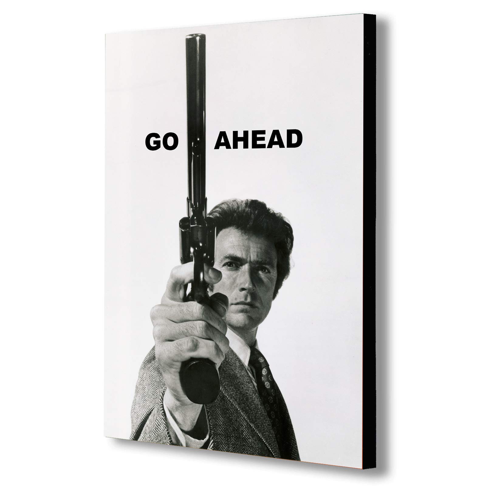 Fab Neutral/Earthy Tones Clint Eastwood As Dirty Harry - Canvas Wall Art Framed Print - Various Sizes (A1 32X24 Inches)