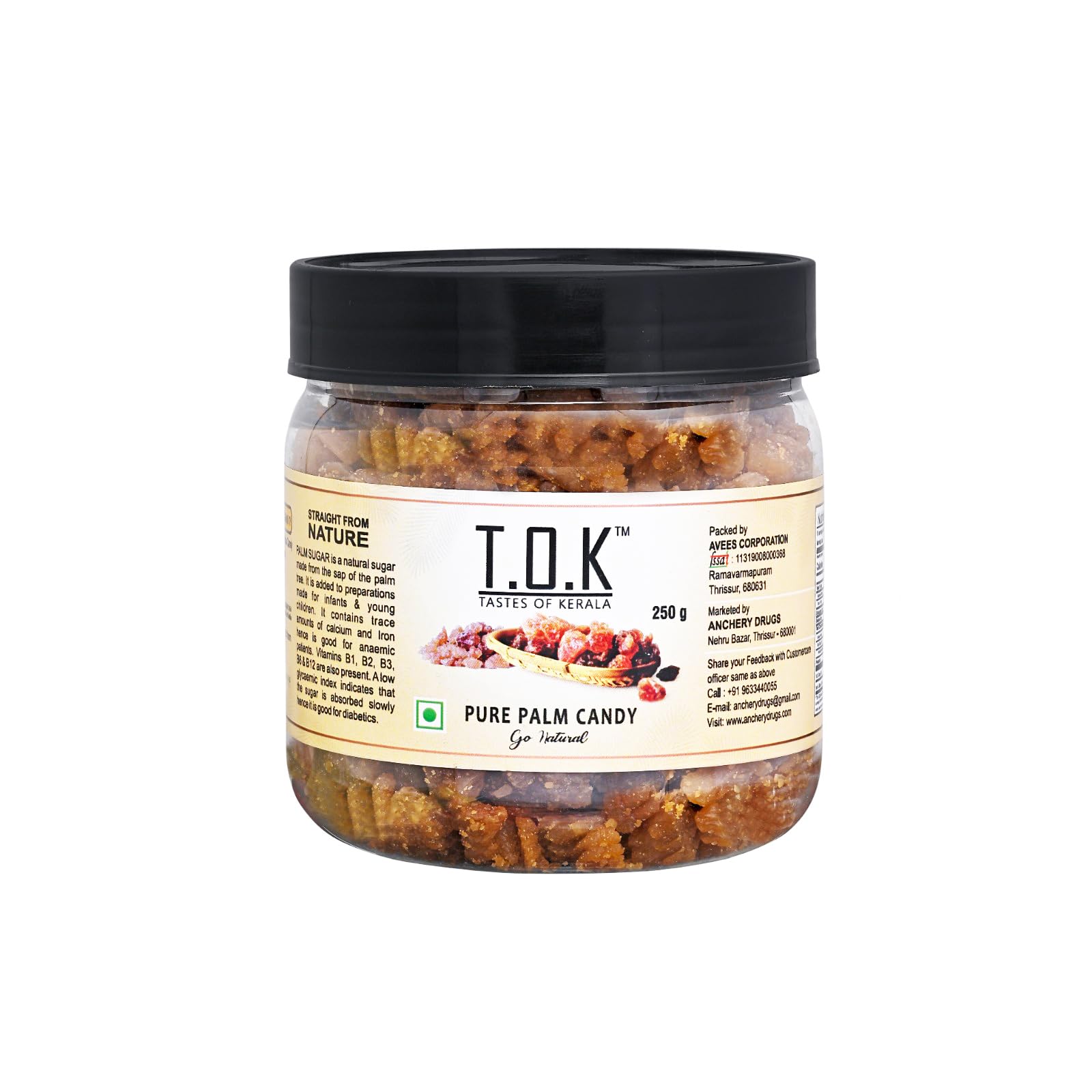 Sponsored Ad - T.O.K TASTES OF KERALA Pure Palm Candy, Panakalkandam, Palm Sugar Candy 250g