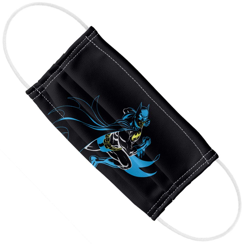 Popfunk Batman Neon Batman 1-Ply Reusable Face Mask Covering with Adjustable Nose Wire, Unisex