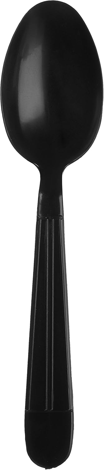 Amazon Basics Plastic Cutlery Spoon, Black, 1000 Spoons Amazon Basics Plastic Cutlery Spoon, Black, 1000 Spoons