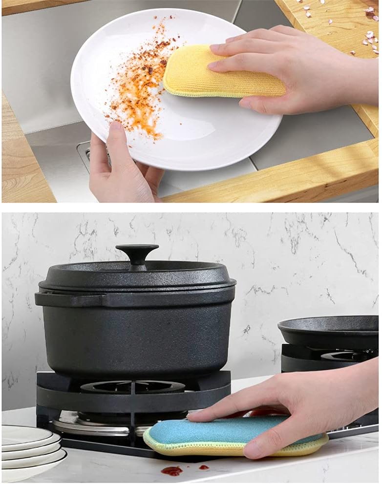Washing Pan Scouring Pad Rag Sponge Dish Towel Wiping Cloth Fiber Three Dimensional Brush Dishwashing Block