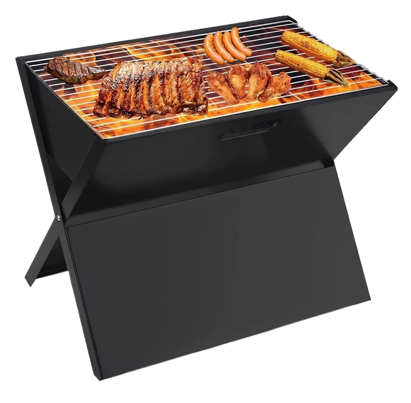 Parrilla de Barbacoa para Acampar, Barbacoa de Exterior, Plegable, de carbón, portátil, Ligera, de Mesa