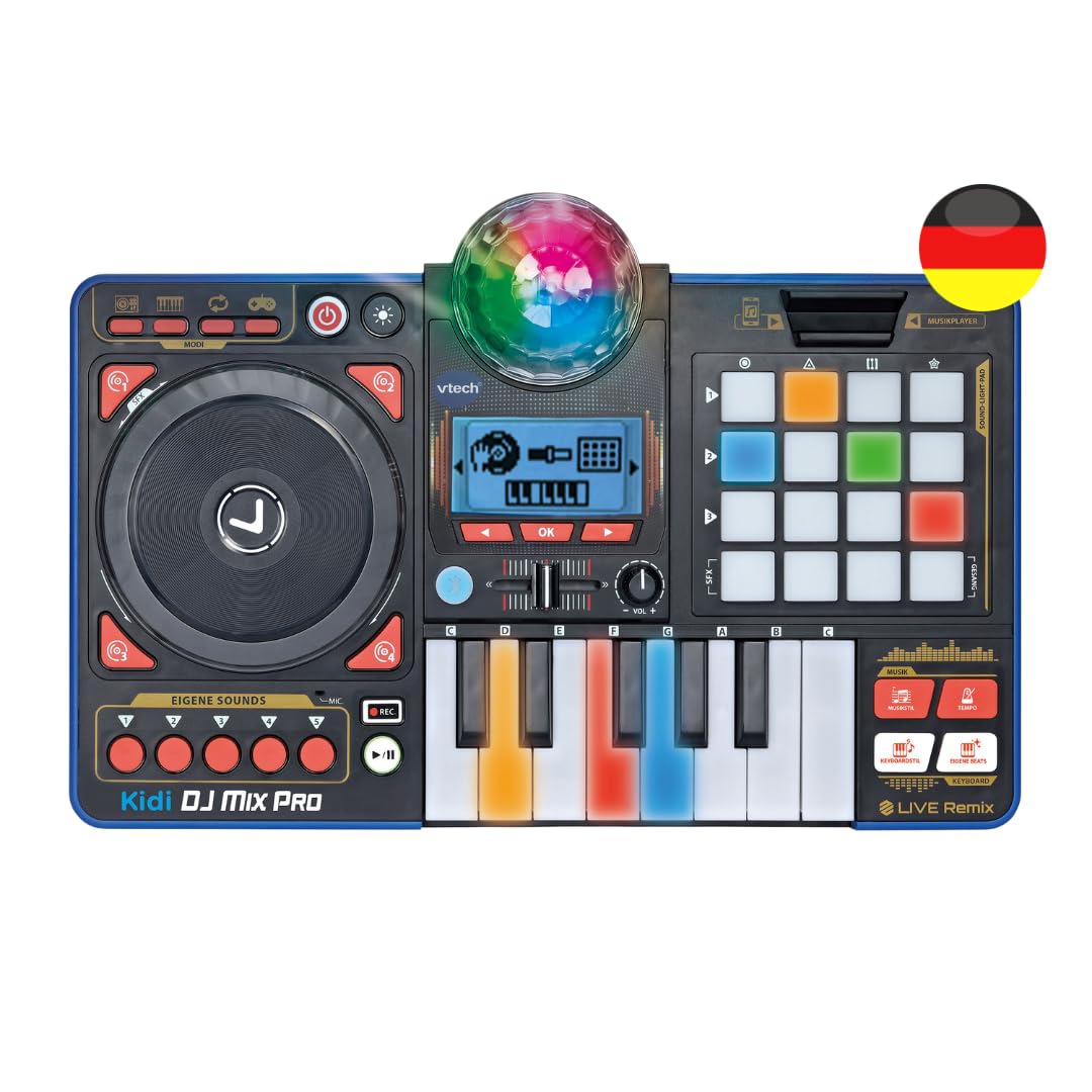 VTech Kidi DJ Mix Pro – DJ-Pult mit Keyboard, Discolicht & Bluetooth