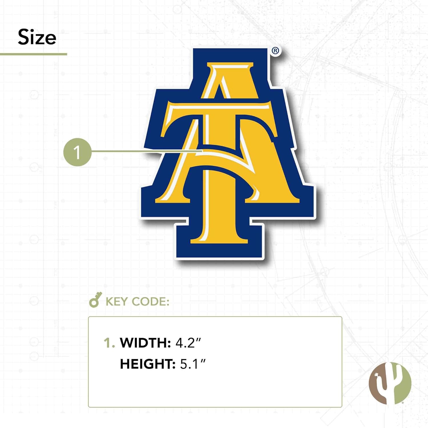 Desert Cactus North Carolina A&T State University Sticker HBCU Aggies Vinyl Decal Laptop Water Bottle Car Scrapbook (IND 06) - Image 3