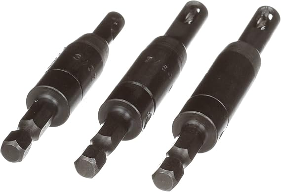 Bosch CC2430 (3-Piece) Clic-Change 1/4in Self-Centering Drill Bit Set | Ideal For Woodworking | Precision Pilot Holes | Fast Accessory Changes | Clean Accurate Starts | Compatible With Hinges