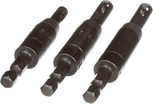 Bosch CC2430 (3-Piece) Clic-Change 1/4in Self-Centering Drill Bit Set | Ideal For Woodworking | Precision Pilot Holes | Fast Accessory Changes | Clean Accurate Starts | Compatible With Hinges