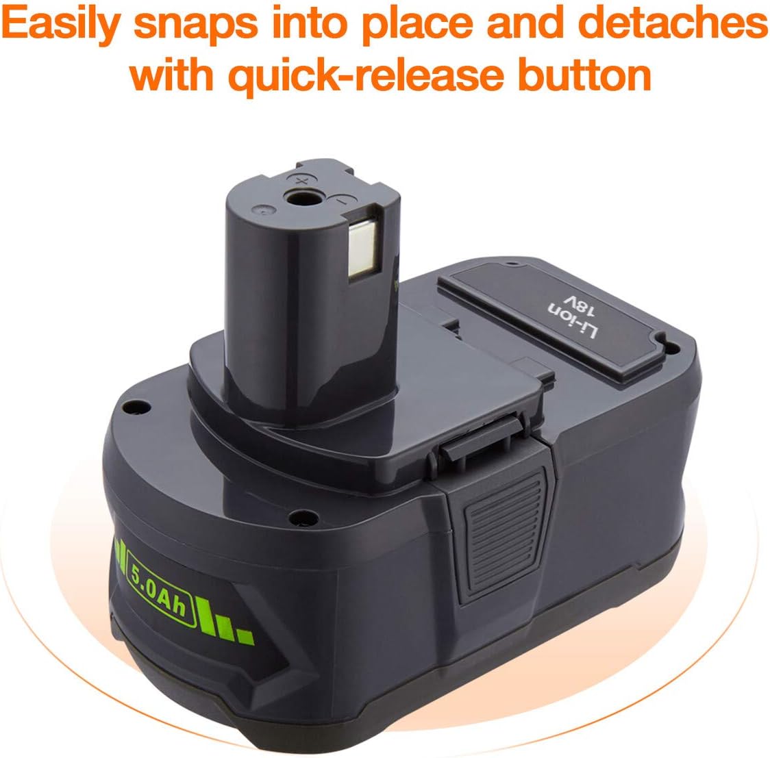 Dutyone 2Pack 5000mAh Replacement Battery for Ryobi 18V Lithium Ion Battery P102 P103 P104 P105 P107 P108 P109 18 Volt ONE+ Cordless Tool