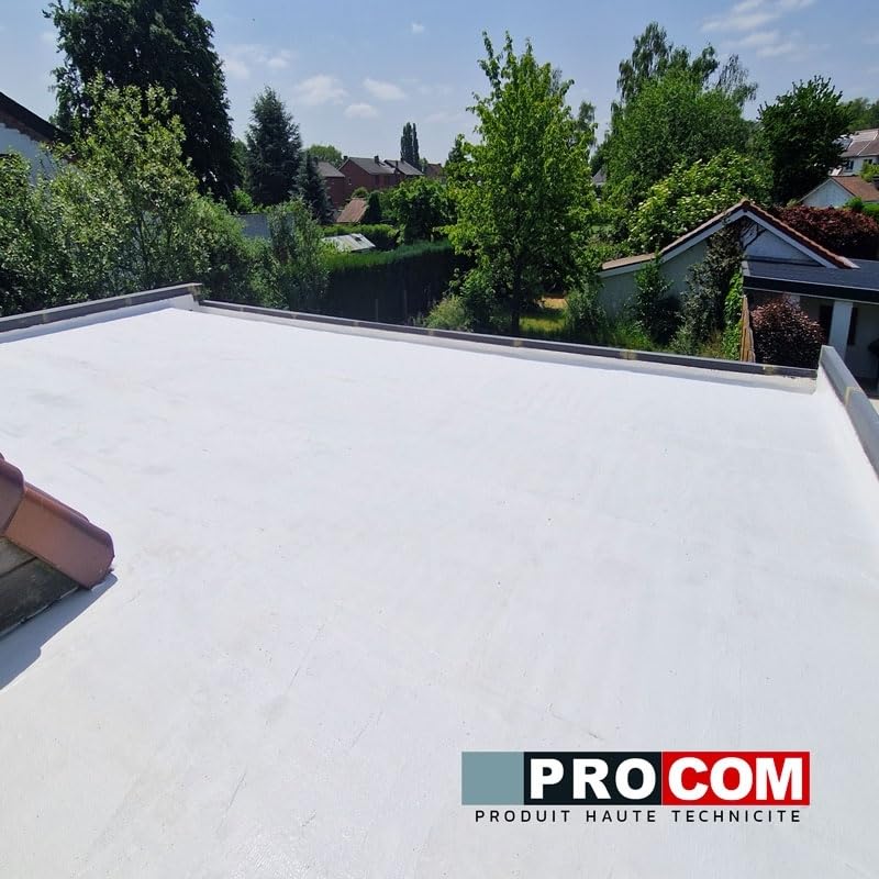 PRO COM Cool roof - Peinture toiture anti chaleur, peinture blanche réfléchissante 10 litres