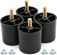 Vista 7 de Murtenze 4 patas de plástico para sofá de 2 pulgadas, patas de repuesto negras para sofá, patas redondas para muebles con pernos M8 para sofá