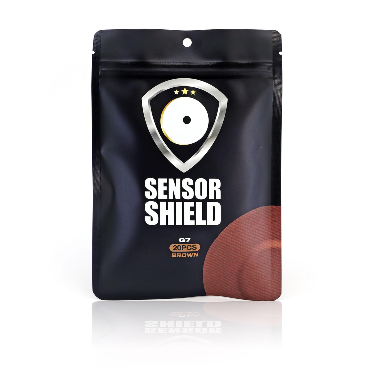 Sensor Shield Premium Adhesive Patches for Dexcom-G7 CGM Sensors, Long Lasting Waterproof & Sweatproof Good for up to 20 Days of Use (Brown)