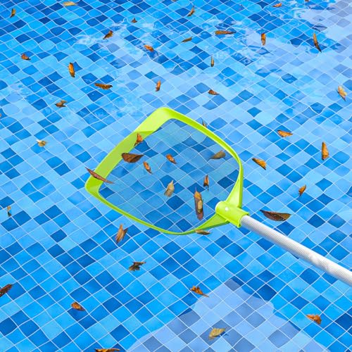 Pool Leaf Skimmer Net with 24-56 Inch Premium Pole,Medium Sized Net for Cleaning Pool, Pond,Spa,Hot Tub