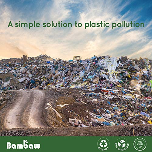 Bamboo Cutlery Set | Travel Cutlery Set | Eco Friendly Flatware Set | Knife, Fork, Spoon And Straw| Wooden Cutlery Set | Camping Cutlery Set With Travel Pouch | 7.9 Inch | Olive | Bambaw #TOP6