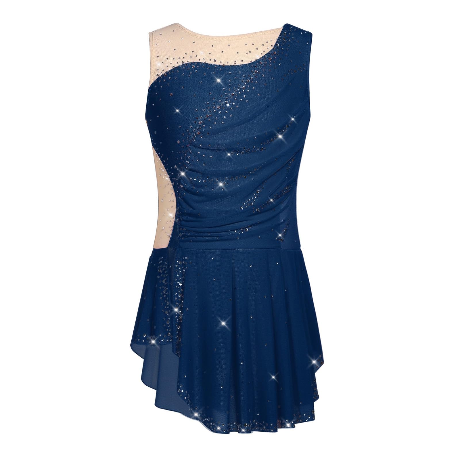 Maillot de Ballet Leotado de gimnasia rítmica for niños, monos con tirantes finos fruncidos for patinaje artístico, traje baile Ballet sin mangas for niñas