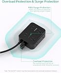 Surge Protector Power Bar -Flat Plug, Wall Mount, 8 Wide Outlets with 4 USB Ports (2 USB C), 5FT Heavy Duty Extension Cord with Multiple Outlets, Charging Station Overload Protection for Home Dorm