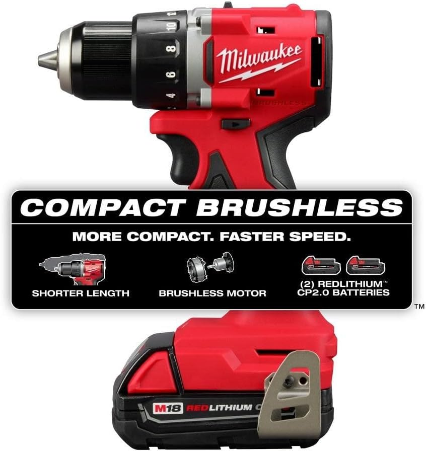 Milwaukee Electric - M18 Compact BRUSHLESS 1/2 INCH Drill/Driver KIT