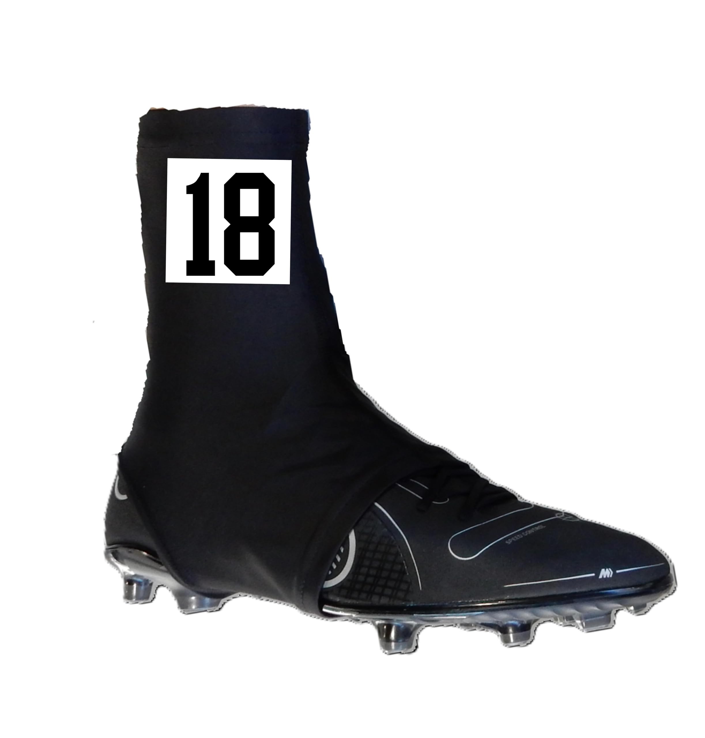 Square Series Custom Sports Football Cleat Covers Spats - 12 Colors - Choose Your Numbers/Initials - Youth and Adult Sizes