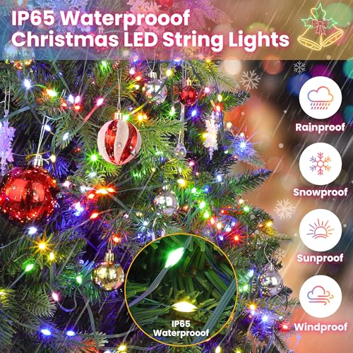 Larkvue 394FT 1200 LEDs Christmas Lights with Remote, Waterproof Dimmable 8 Modes Twinkle Fairy Rope String Lights with Timer for Xmas Tree-Multicolor - Thumbnail 2