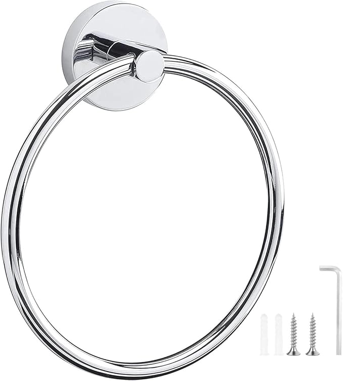 Towel Holder, Stainless Steel Bathroom Towel Ring, Wall Mounted Hanging