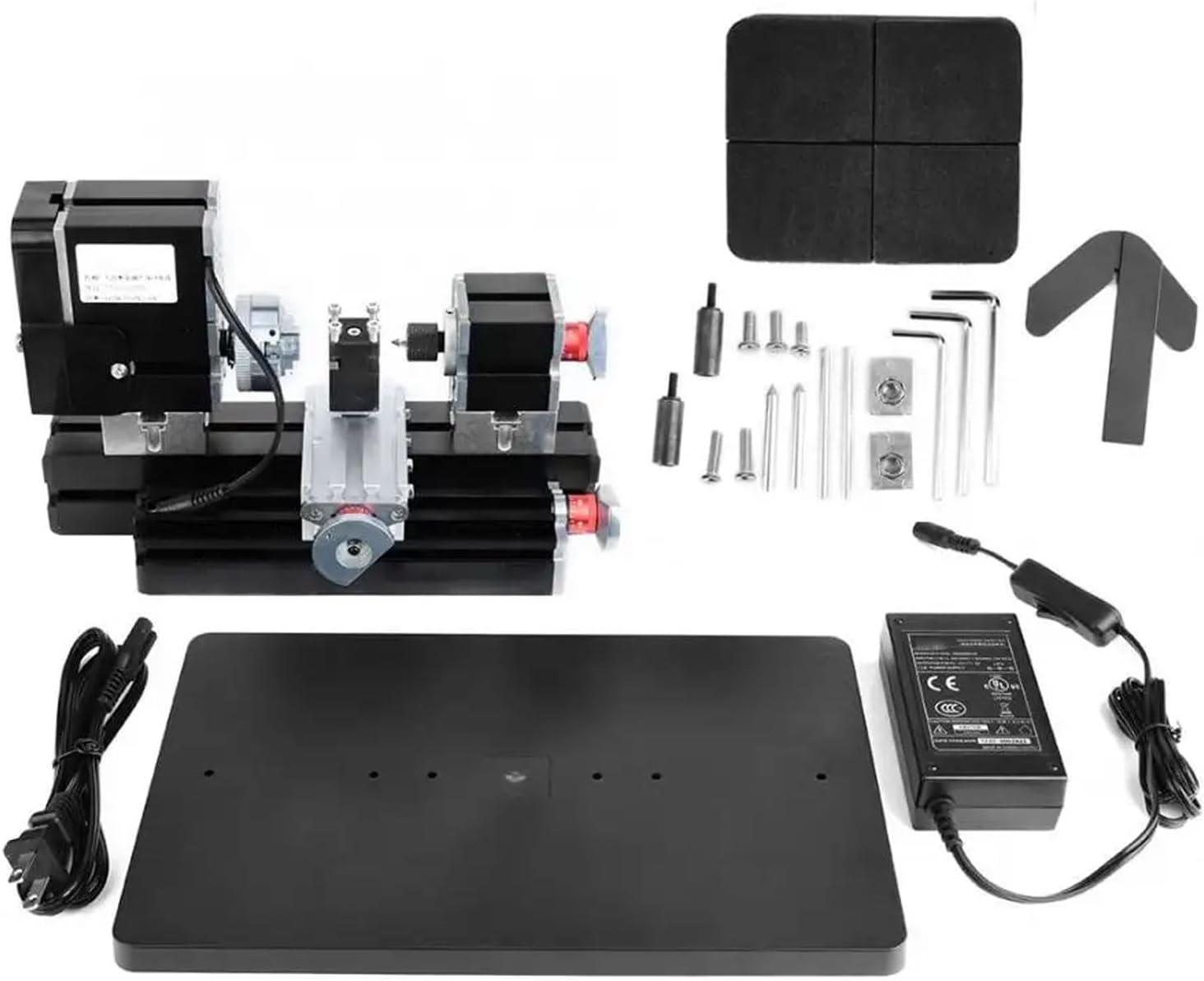 DIY Mini Mtetal Lathe, 60W Electric Rotary Lathe Kit, 12000RPM Adjustable Multifunctional Grinder, Woodworking Tool for Soft Metals, Glass, Plastics