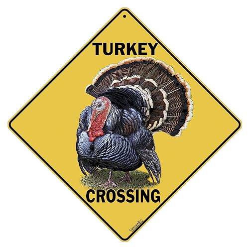 CROSSWALKS Turkey Crossing 12" X 12" Aluminum Sign (X412)