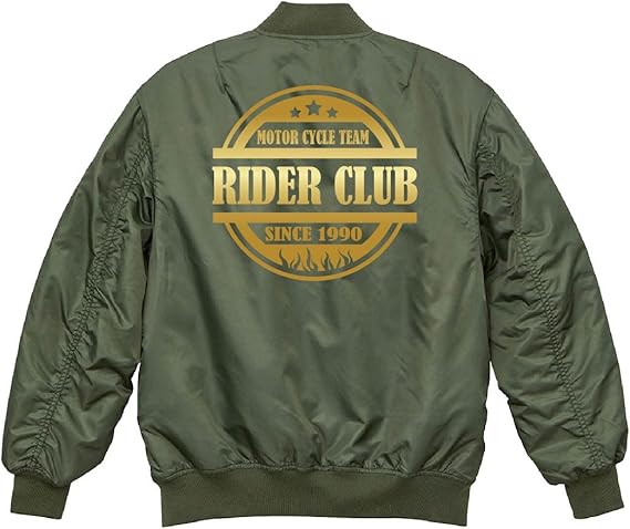 Amazon デザインl Ma 1 Ma1 ジャケット バイクチーム バイク バイク乗り かっこいい 名入れ 長袖 ツーリング ミリタリー ツアラー オフロード ロゴ チーム名 オフ会 記念撮影 オリジナル プリント メンズ コート ジャケット 通販