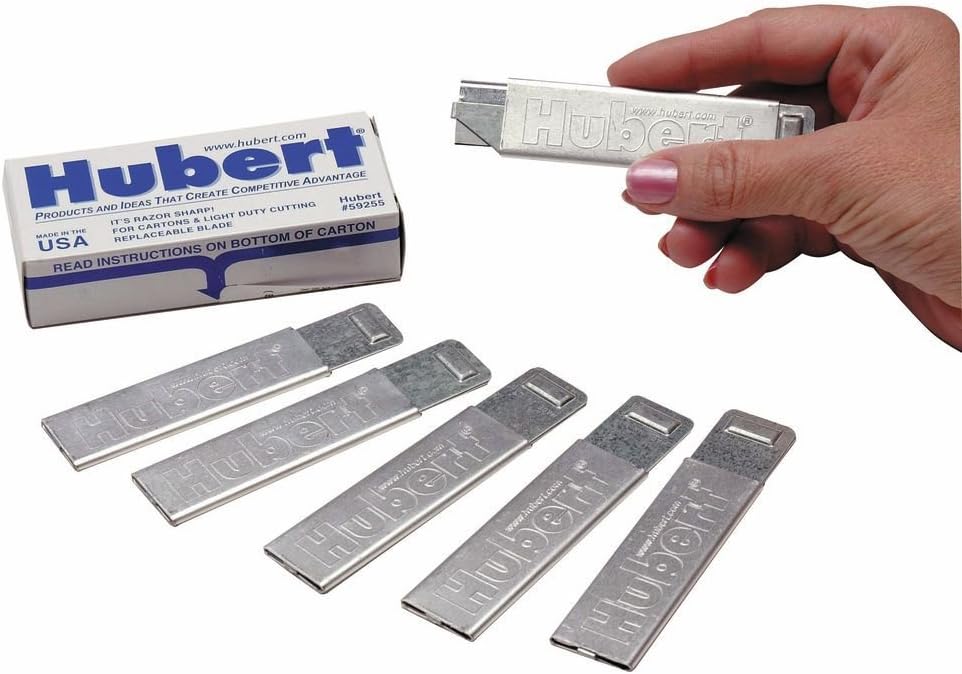 HUBERT Carton Cutter Grey Aluminum - 4"L x 1 7/8"W, 12 per Box