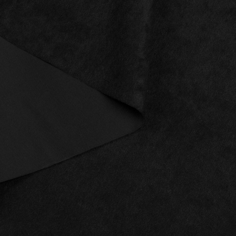 ALVELLA Microfaser Meterware 5 M x 148 cm breit, Verlours, Möbelstoff, Polsterstoff, Dekostoff, Uni - Schwarz