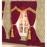 Puppenhausmöbel Dolls House 5777 Rote Samtvorhänge 182 x 137mm 1:12 für Puppenhaus