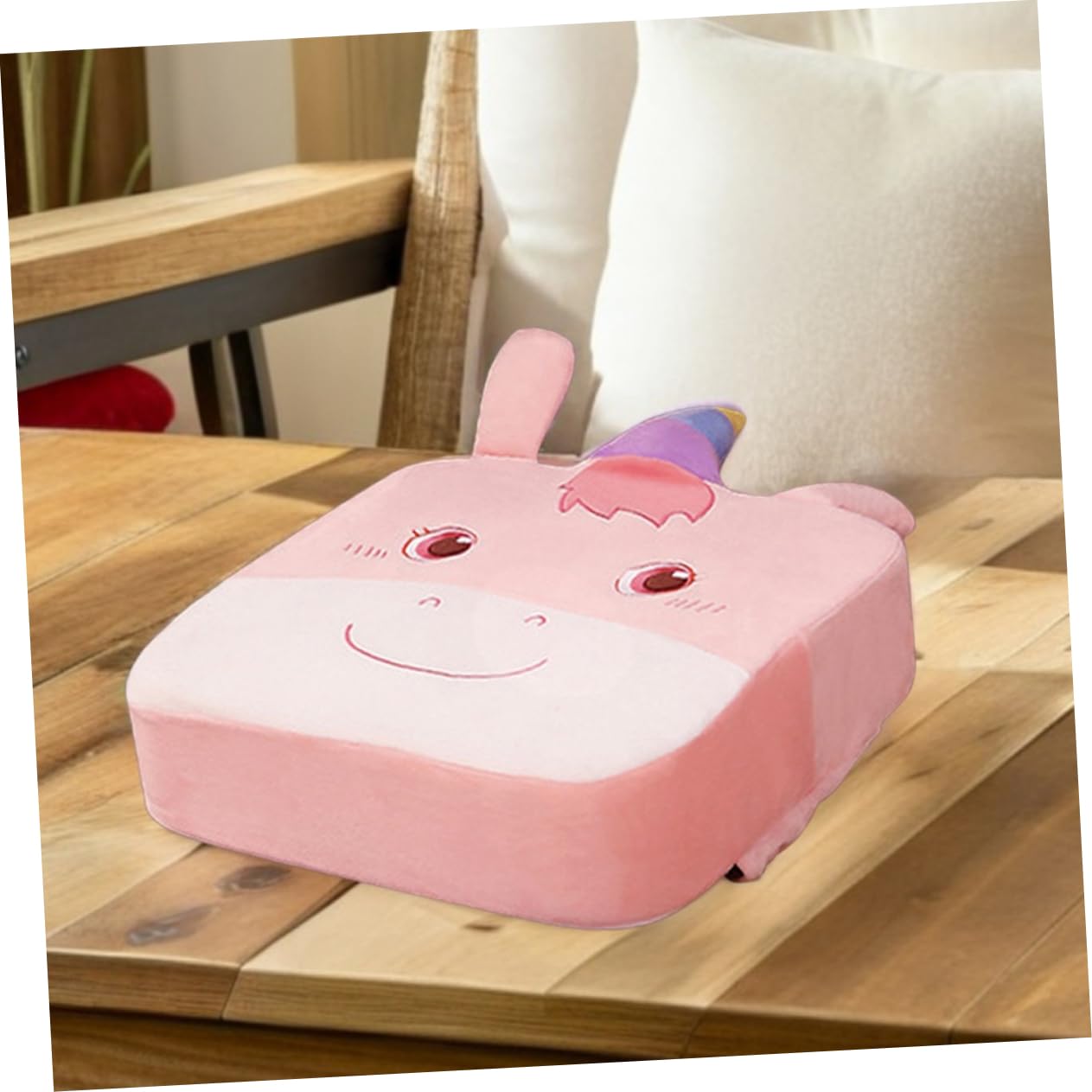 PRETYZOOM Cuscino di Rialzo per Sedia da Pranzo in Cotone, Fondo Antiscivolo, Design Ispessito, Facile da Pulire, per Casa e Scuola per Ragazzi e Ragazze
