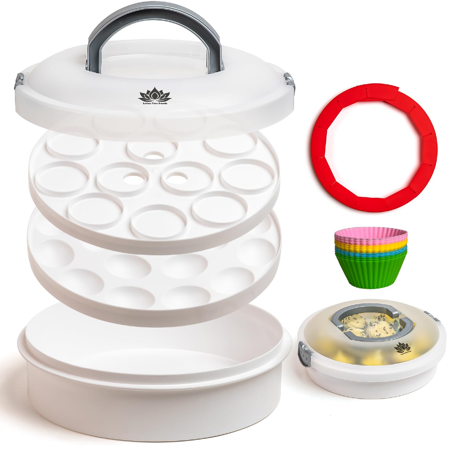 Lotus Fine Goods 4 in 1 Cupcake Carrier