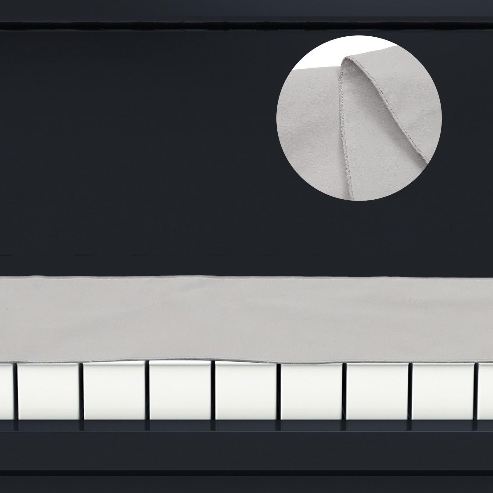 Copritastiera Tessuto Doppio per Pianoforte 88 Tasti in Microfibra Lavabile Antipolvere per Protezione Tastiera