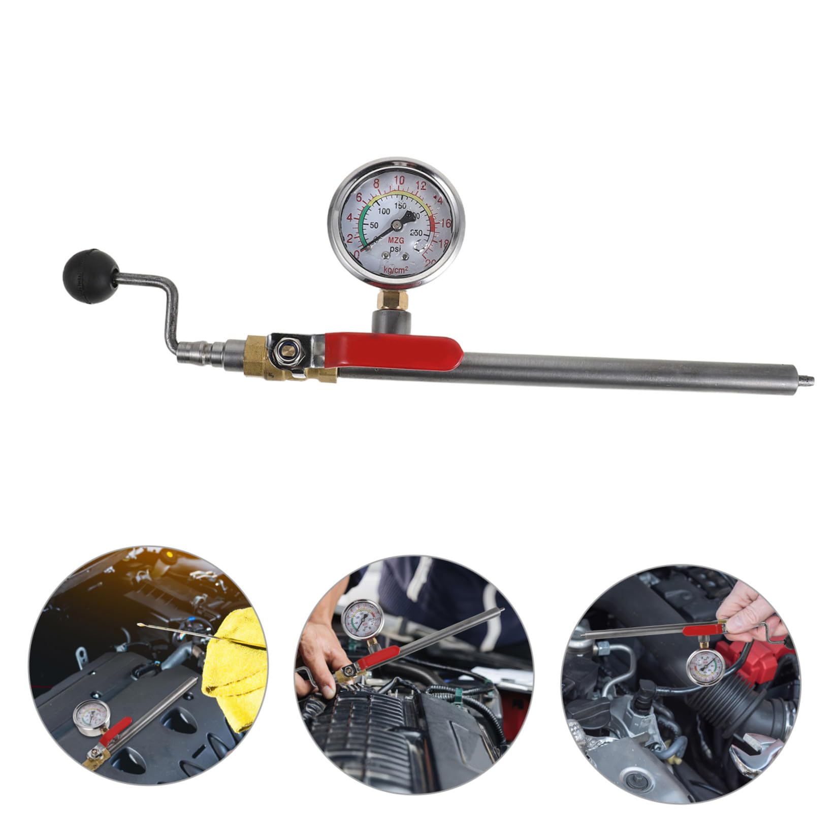 Reifendruckmesser Hohe Druckbeständigkeit mit Aufblasstange aus Metall und Schnelle Aufpumpfunktion für Schwere Baumaschinen und Lkw für Tägliche Reifenwartung