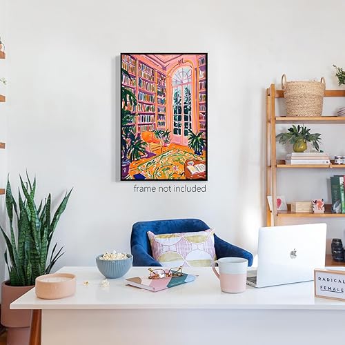 Miniatura 4 de Yaasilinage Henri Matisse - Lienzo decorativo para pared, póster clásico de biblioteca rosa para estética de habitación, libro de lectura retro,