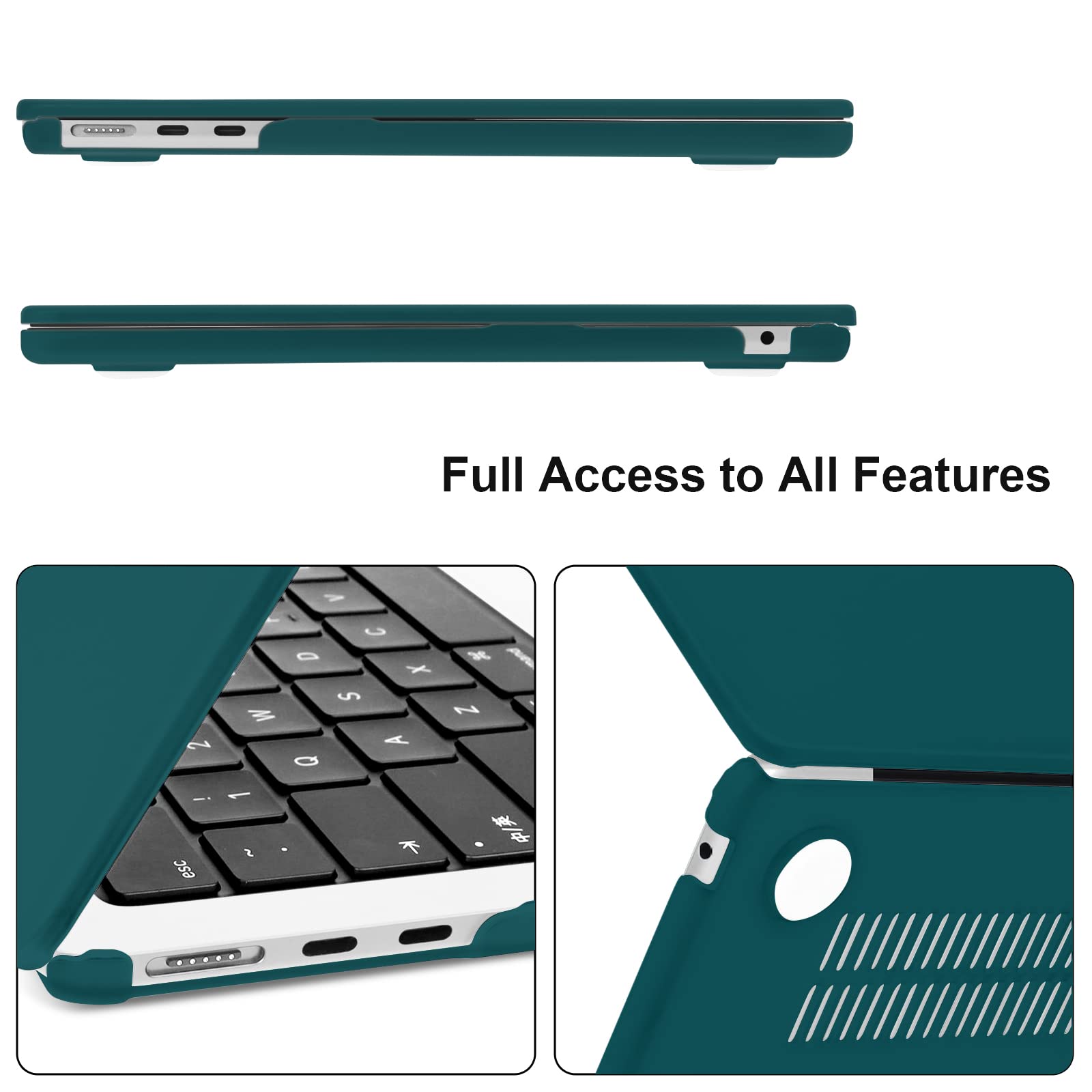 TECOOL Funda para MacBook Pro 13 Pulgadas 2016-2022 (M2 M1 A2338 A2289 A2251 A2159 A1989 A1706) con Touch Bar, Carcasa de Plástico Ultrafina y Cubierta del Teclado UE, Negro — view 77