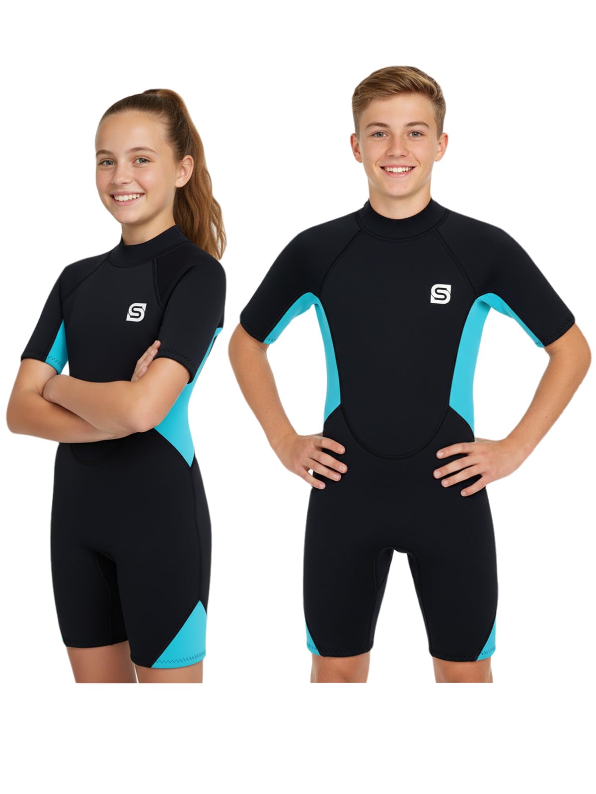 Summshall Kids Wetsuit for Boys & Girls, 2mm Neoprene Wetusits with UV50+ Protection – Keep Warm, Soft & Stretchy Youth Wet Suit for Swimming, Snorkeling & Surfing