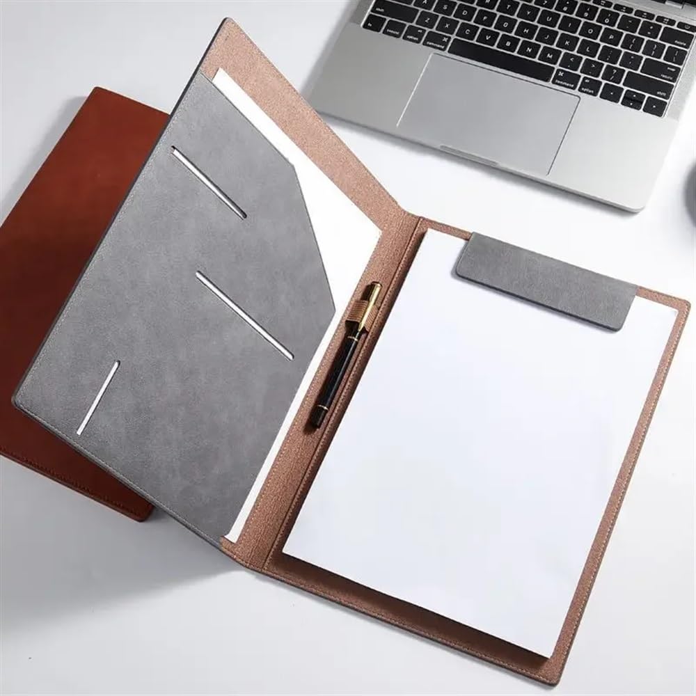 Carpeta de documentos Carpeta de archivos oficina cuero A4 for almacenamiento documentos y facturas, conveniente for viajes negocios, notas hotel, listas tareas pendientes para oficina(Negro)