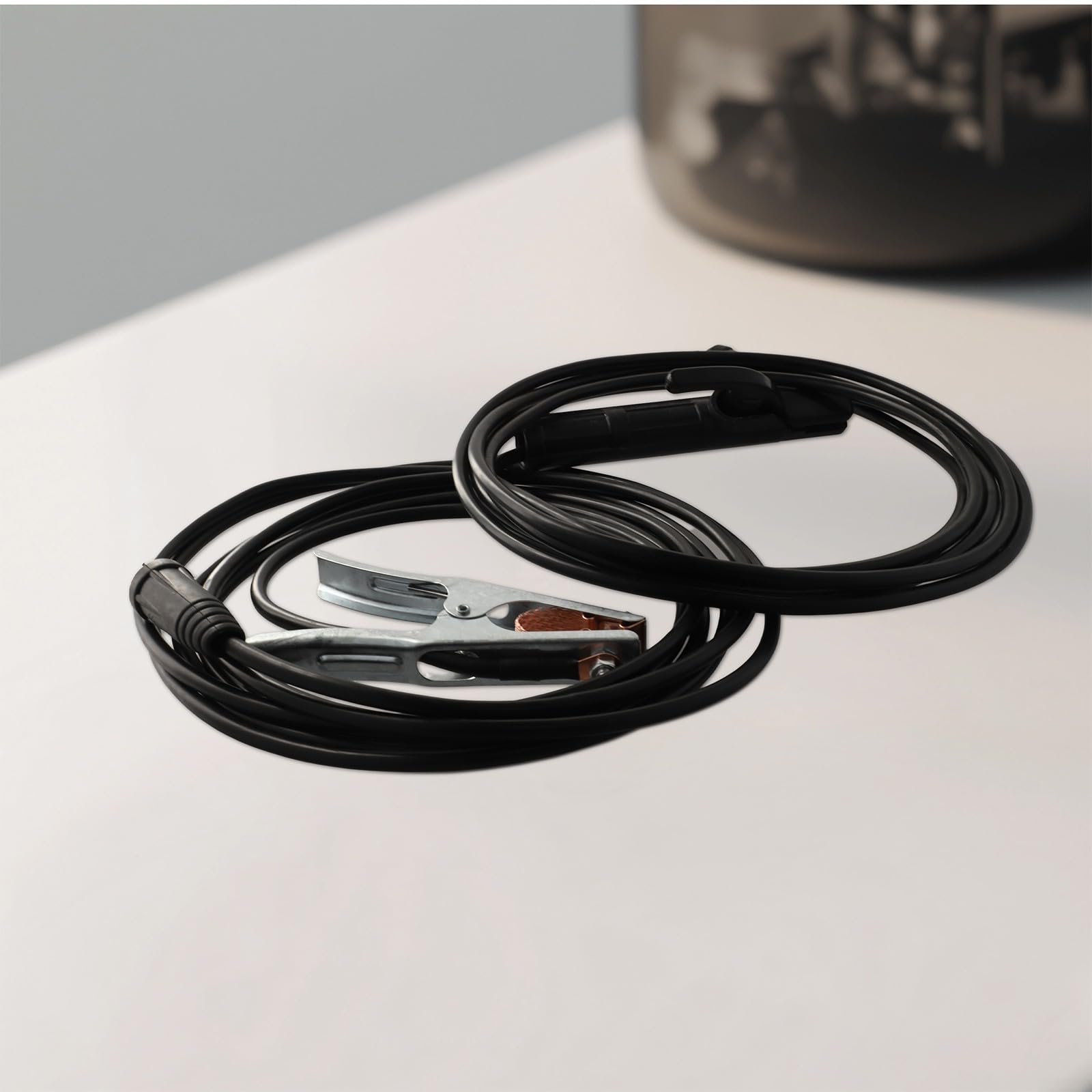 Cavo di messa a terra per saldatore da 300 A, supporto per elettrodi di saldatura piombo-MMA/ARC, morsetto per saldatura a terra, pinza per saldatura in rame, per saldatrice 300A (5 m)