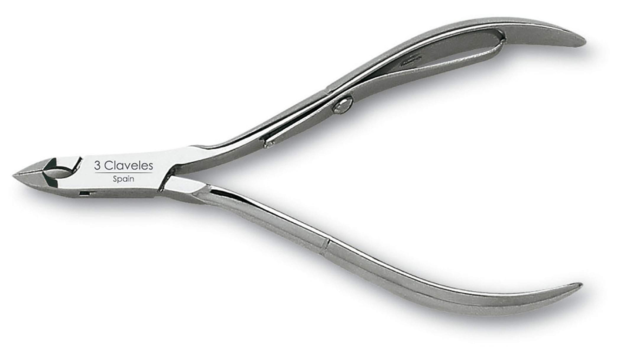 3 Claveles Alicate Cutícula De 10 Cm Con Boca Corte De 5 Mm, Acero Carbono, color Gris, Corte: 5 mm