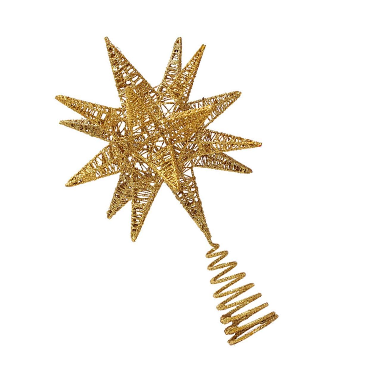 Decoración Estrella de Hierro para Árbol de Navidad Adorno Colgante Dorado para Ventana Accesorio Festivo Resistente y Decorativo para Fiestas y Hogar