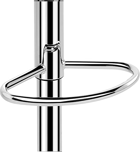 Miniatura 8 de Topeakmart Juego de 2 taburetes de cuero sintético con altura de asiento ajustable con respaldo y brazos, taburete giratorio de 360 elegante, gris